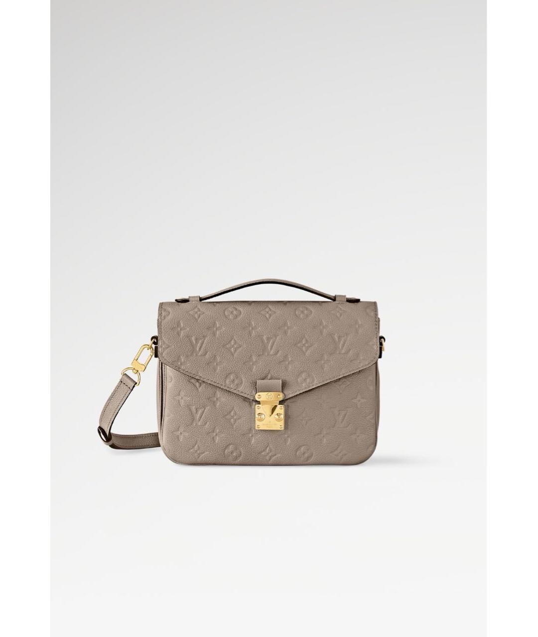 LOUIS VUITTON Бежевая кожаная сумка через плечо, фото 4