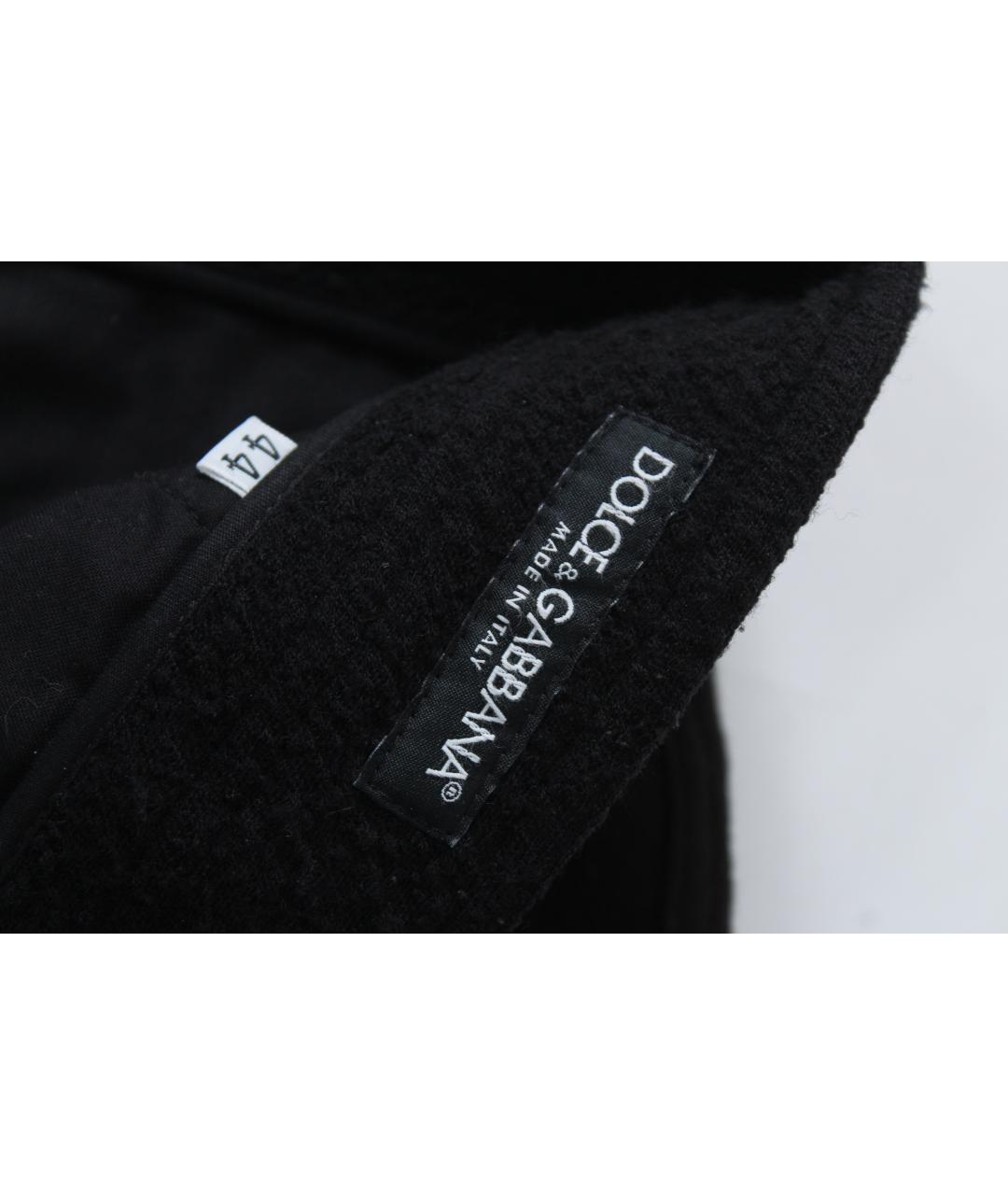 DOLCE&GABBANA Черные шерстяные повседневные брюки, фото 5