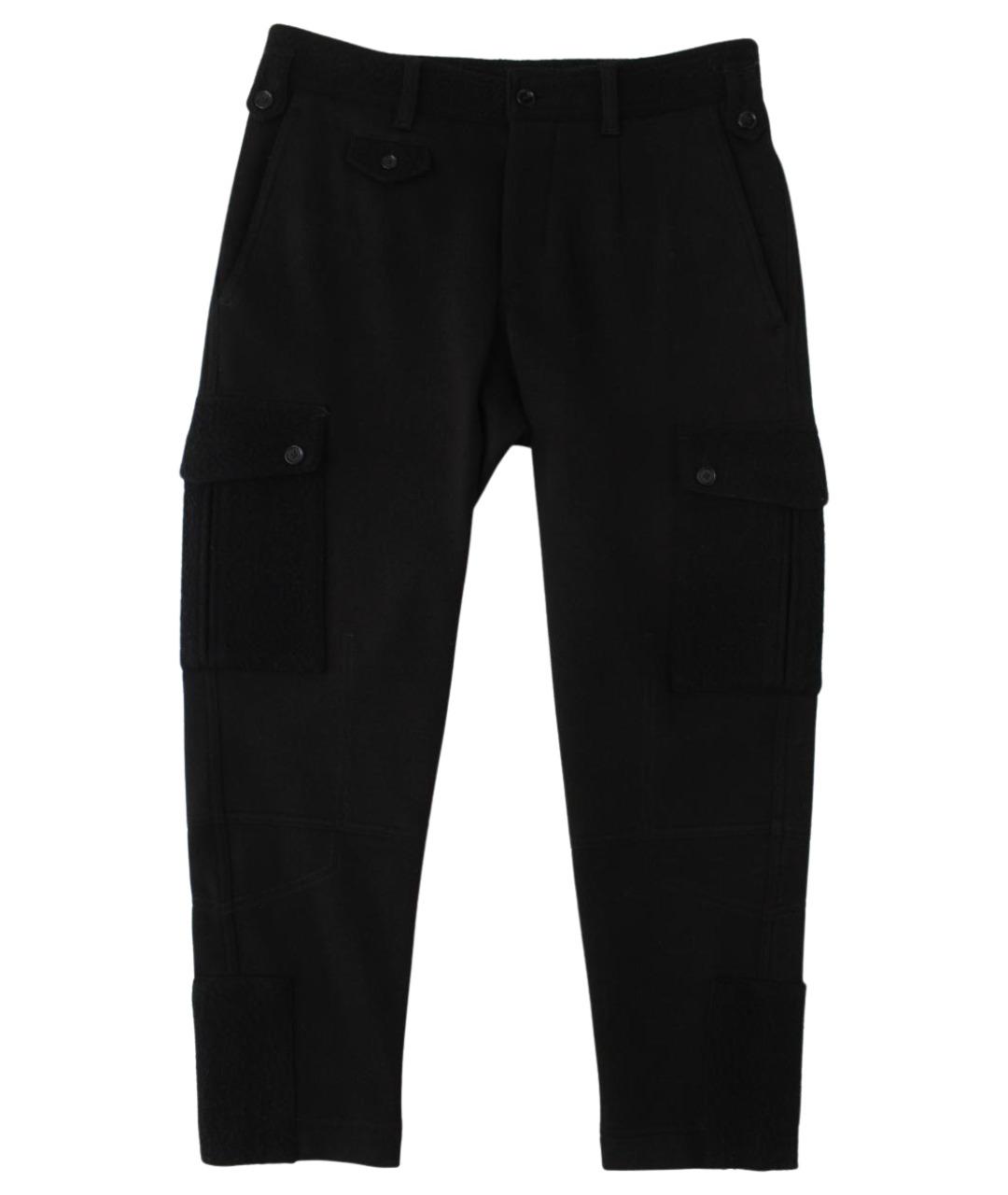 DOLCE&GABBANA Черные шерстяные повседневные брюки, фото 1