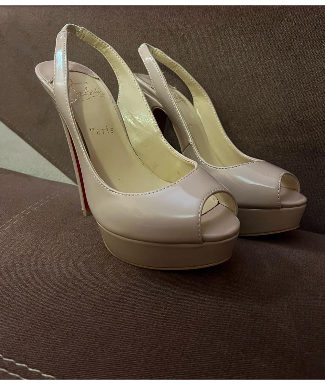 CHRISTIAN LOUBOUTIN Бежевые туфли из искусственной кожи, фото 2