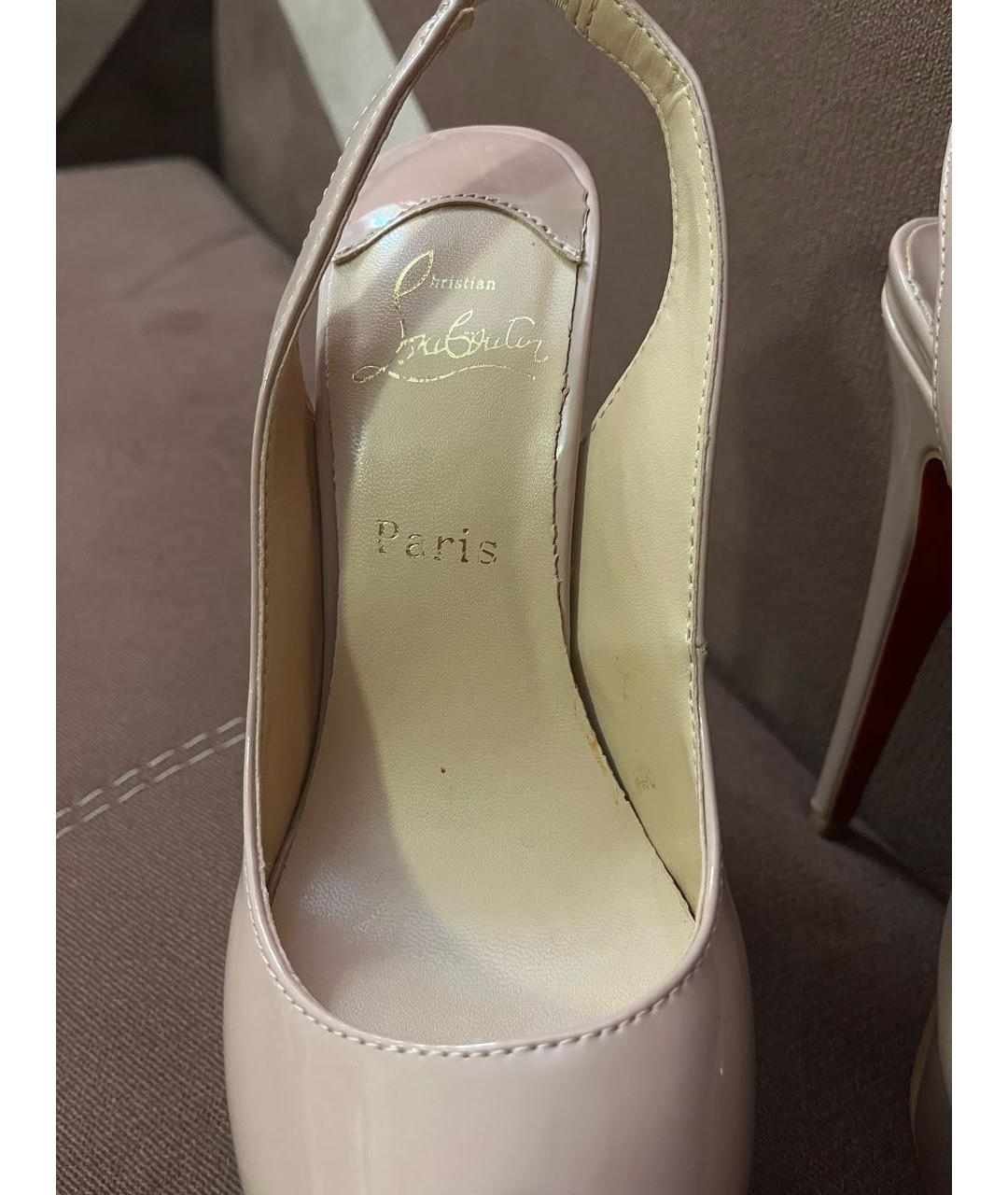 CHRISTIAN LOUBOUTIN Бежевые туфли из искусственной кожи, фото 3