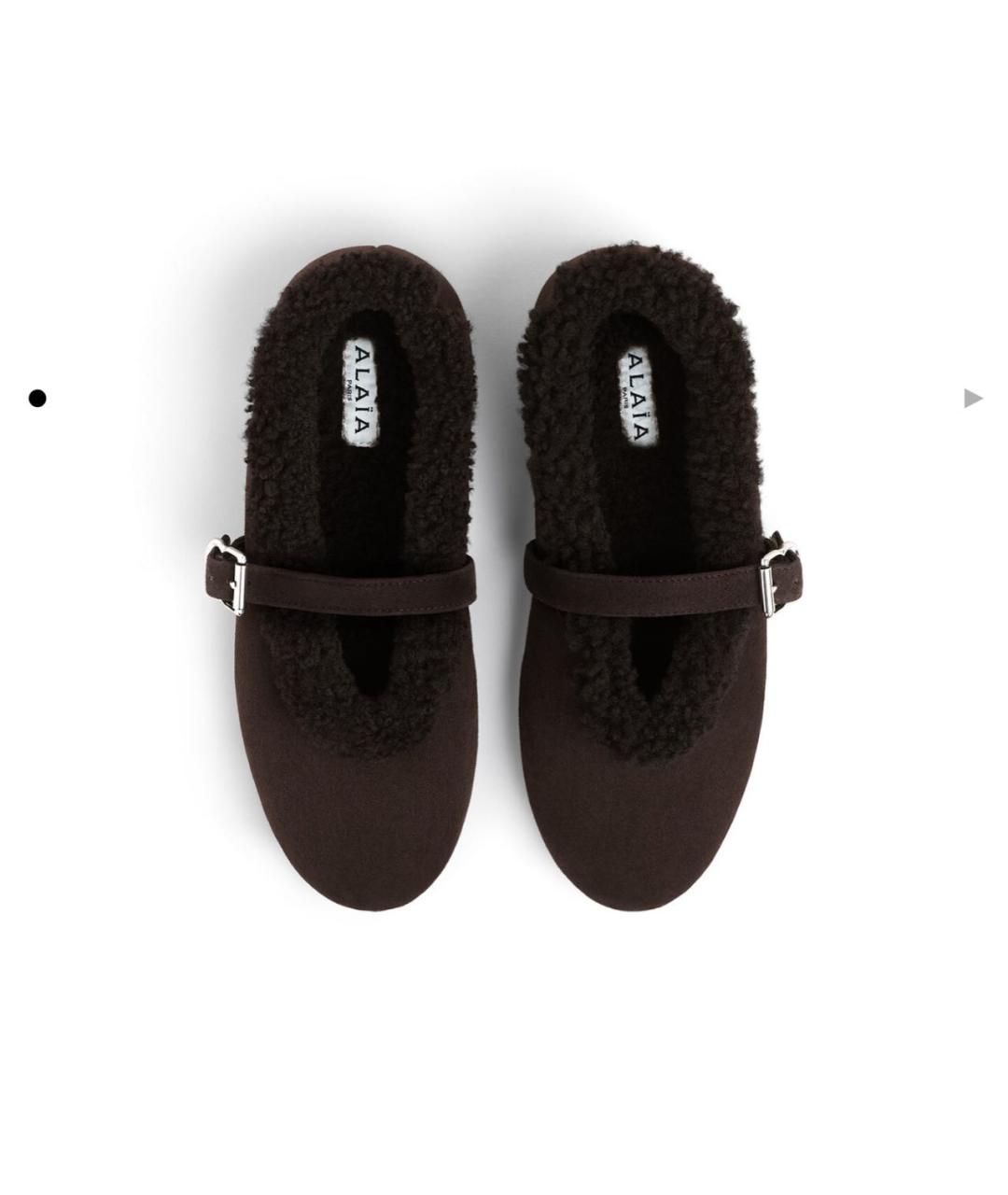 ALAIA Коричневые кожаные балетки, фото 3