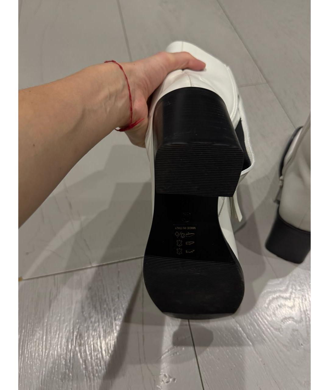 THE ROW Белые кожаные ботильоны, фото 4