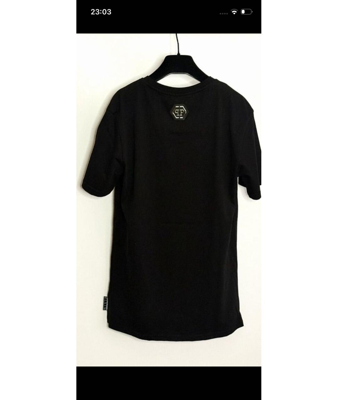 PHILIPP PLEIN Черная хлопковая футболка, фото 2