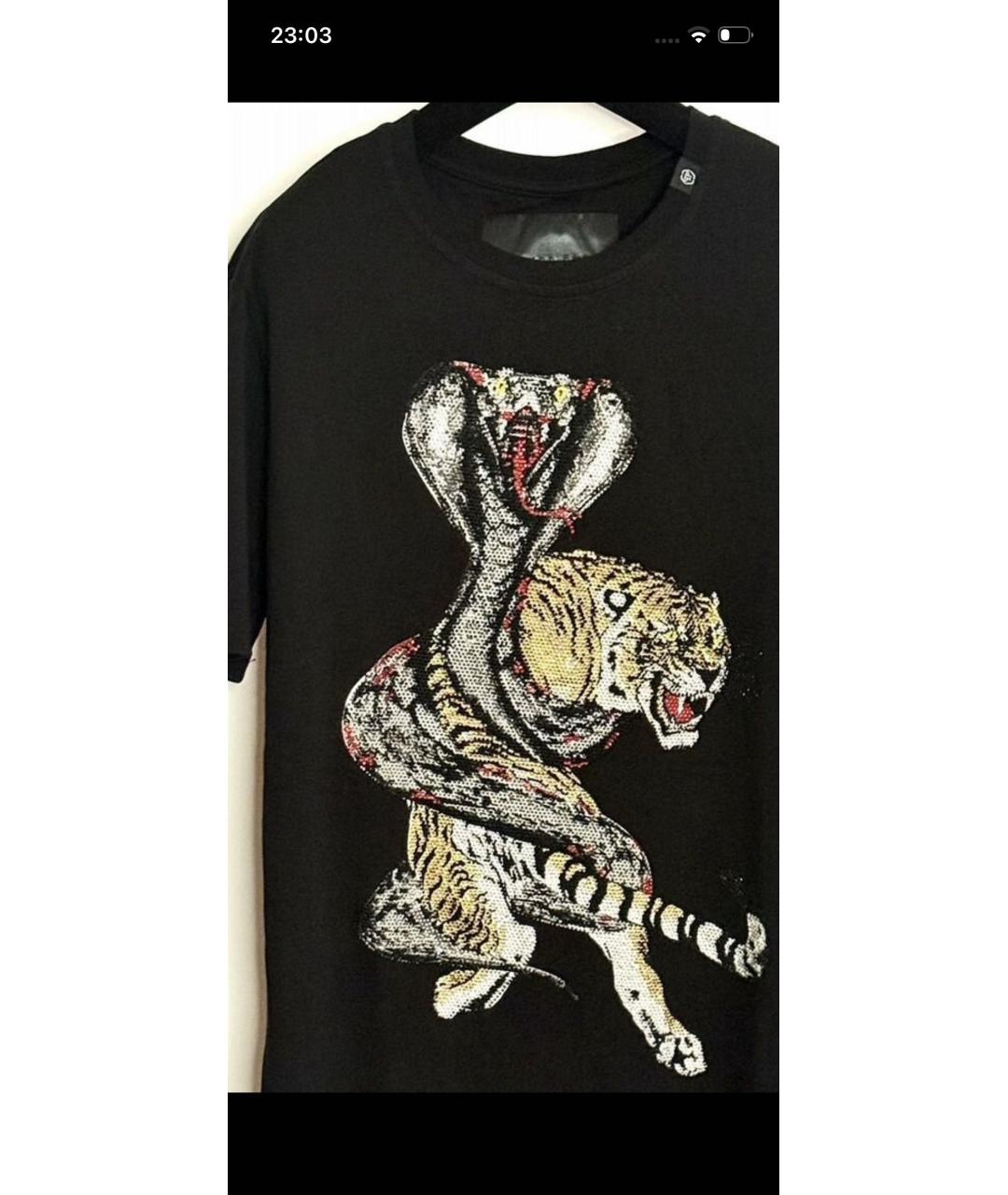 PHILIPP PLEIN Черная хлопковая футболка, фото 3