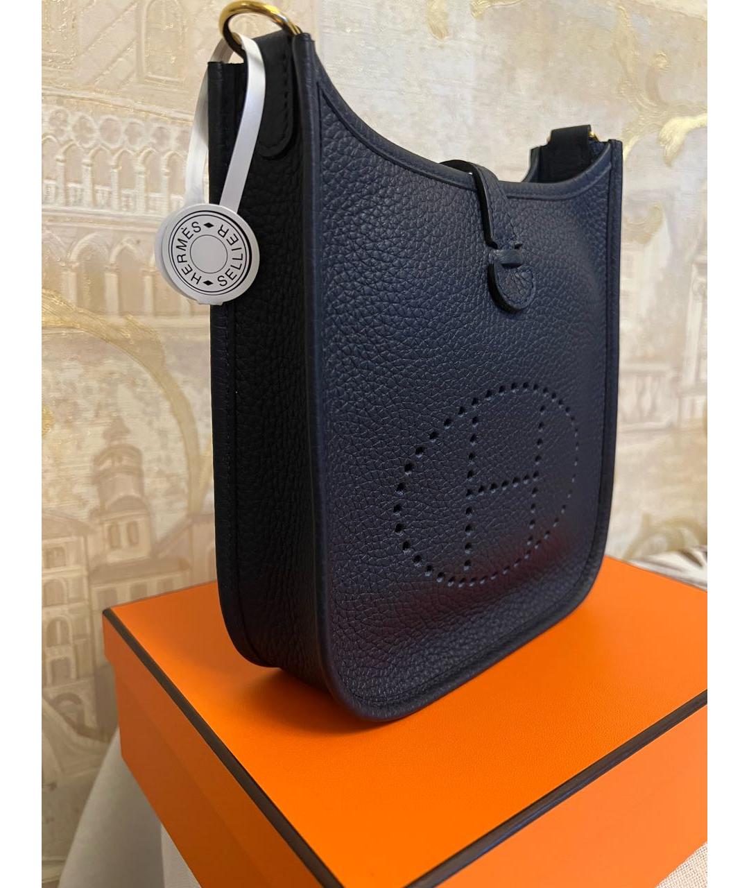 HERMES Синяя кожаная сумка через плечо, фото 2