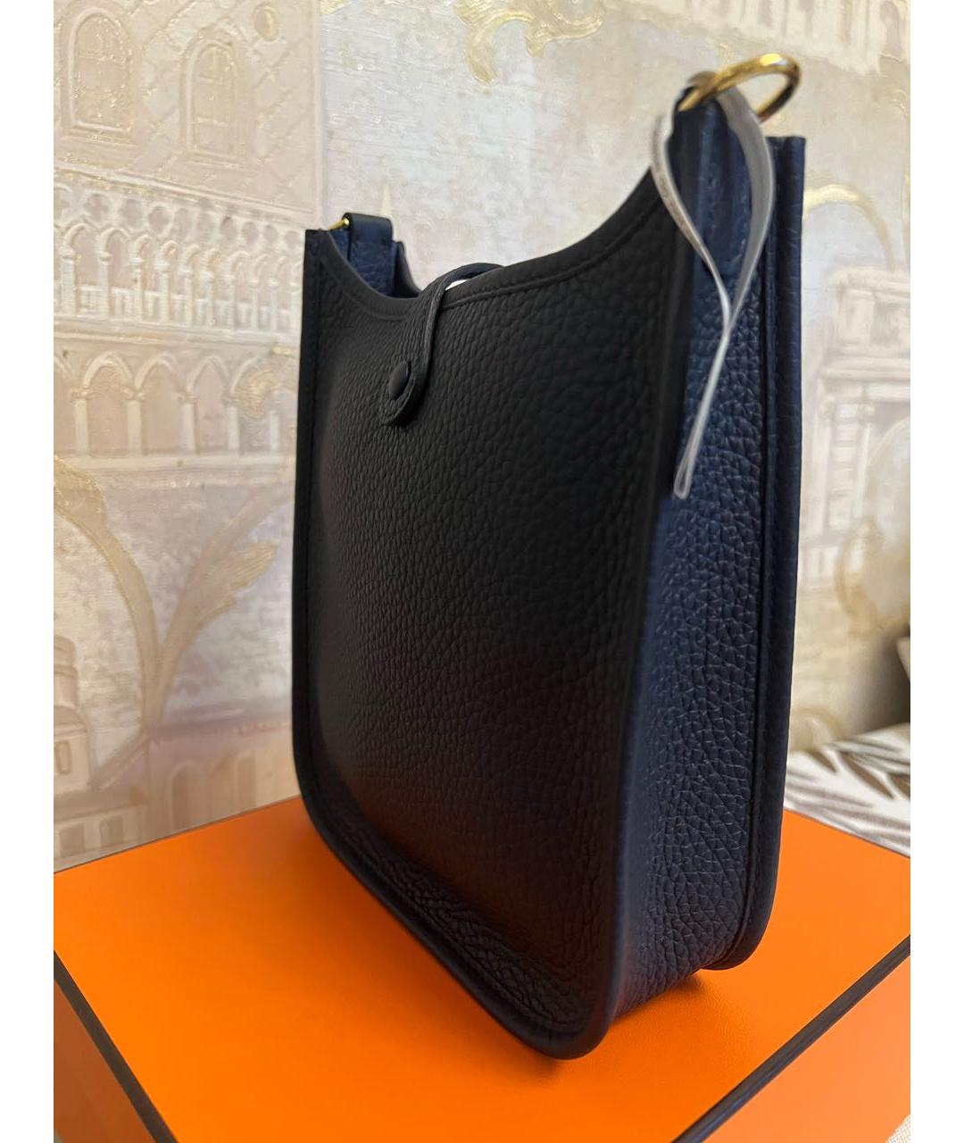 HERMES Синяя кожаная сумка через плечо, фото 3