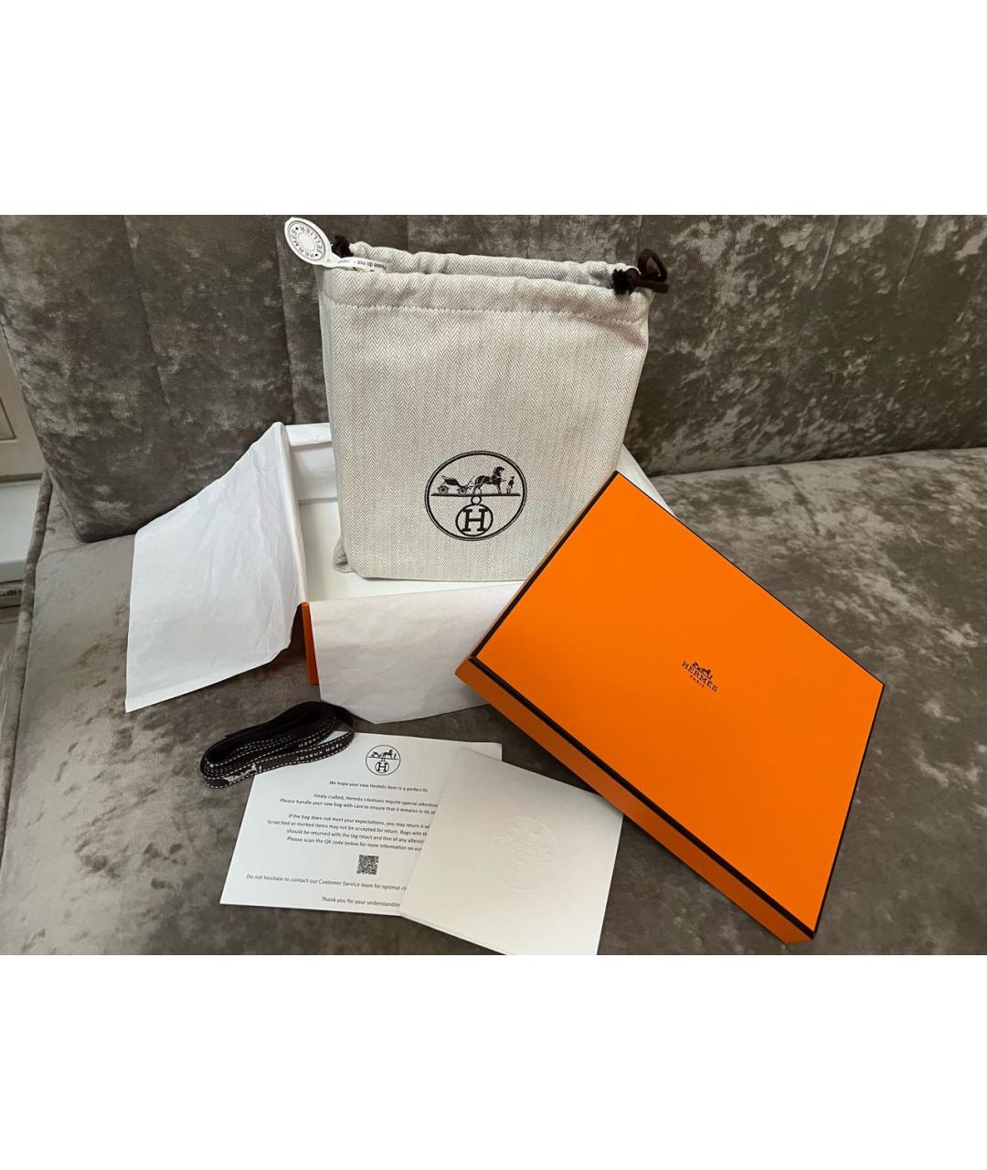 HERMES Синяя кожаная сумка через плечо, фото 7