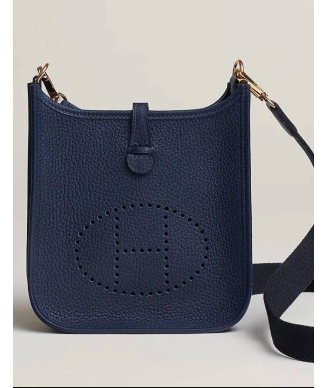 HERMES Синяя кожаная сумка через плечо, фото 8