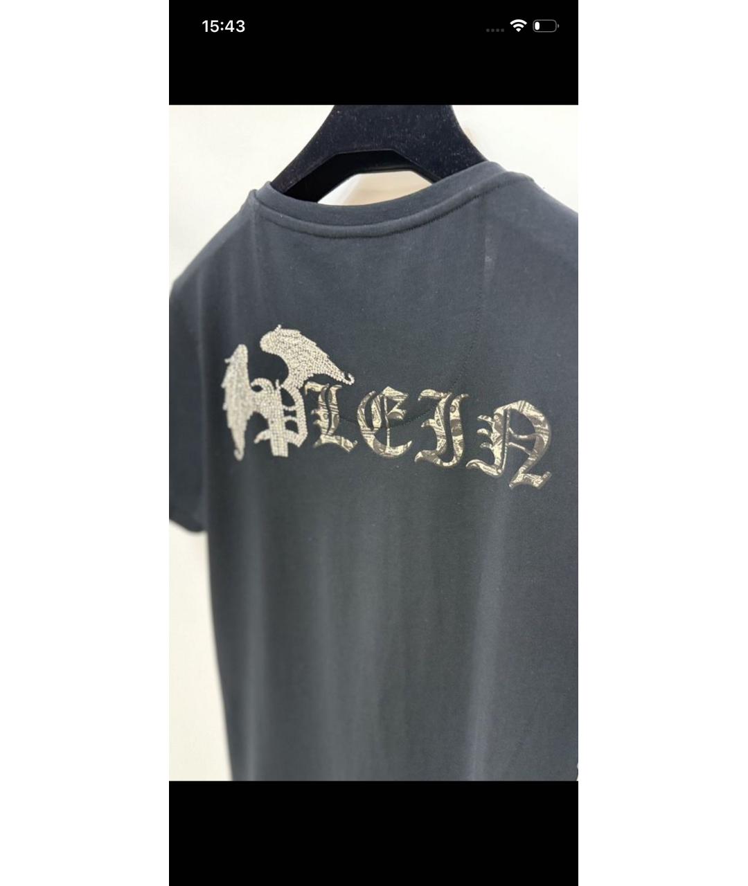 PHILIPP PLEIN Черная хлопковая футболка, фото 4