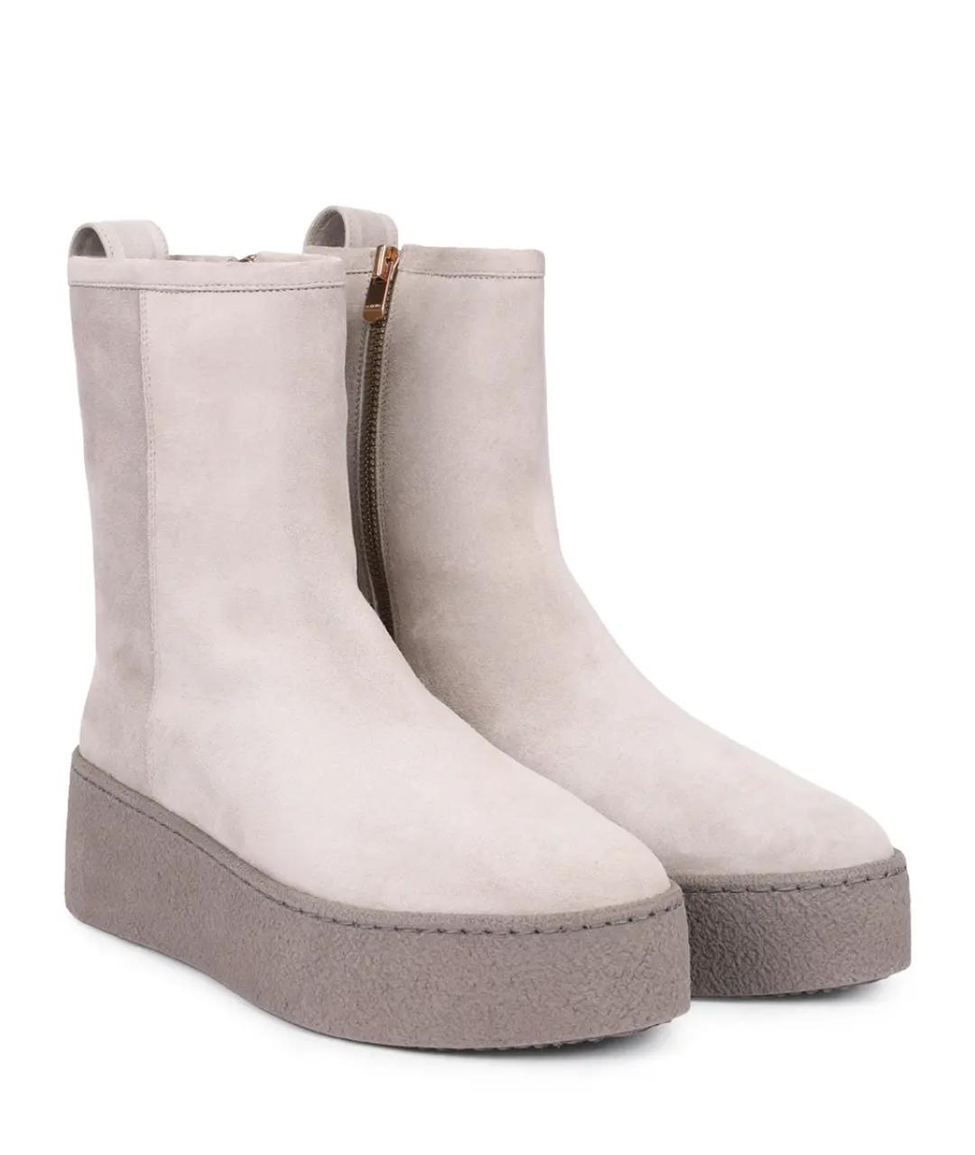 AGNONA Серые замшевые ботинки, фото 2