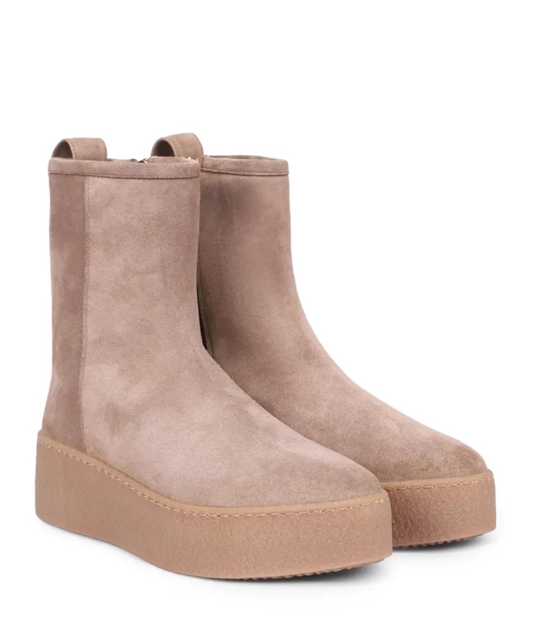 AGNONA Бежевые замшевые ботинки, фото 2