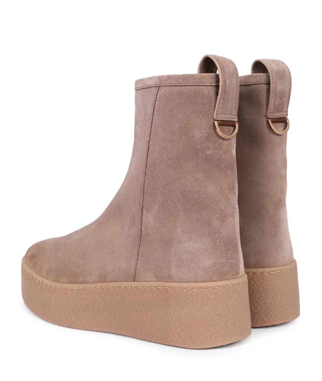 AGNONA Бежевые замшевые ботинки, фото 4