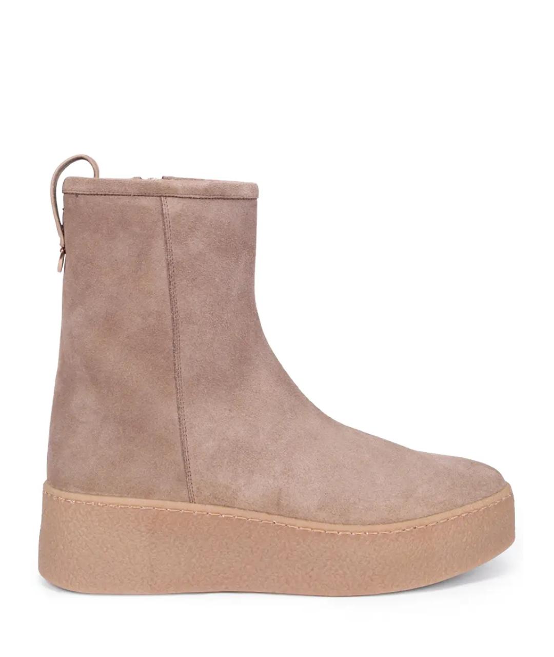 AGNONA Бежевые замшевые ботинки, фото 1