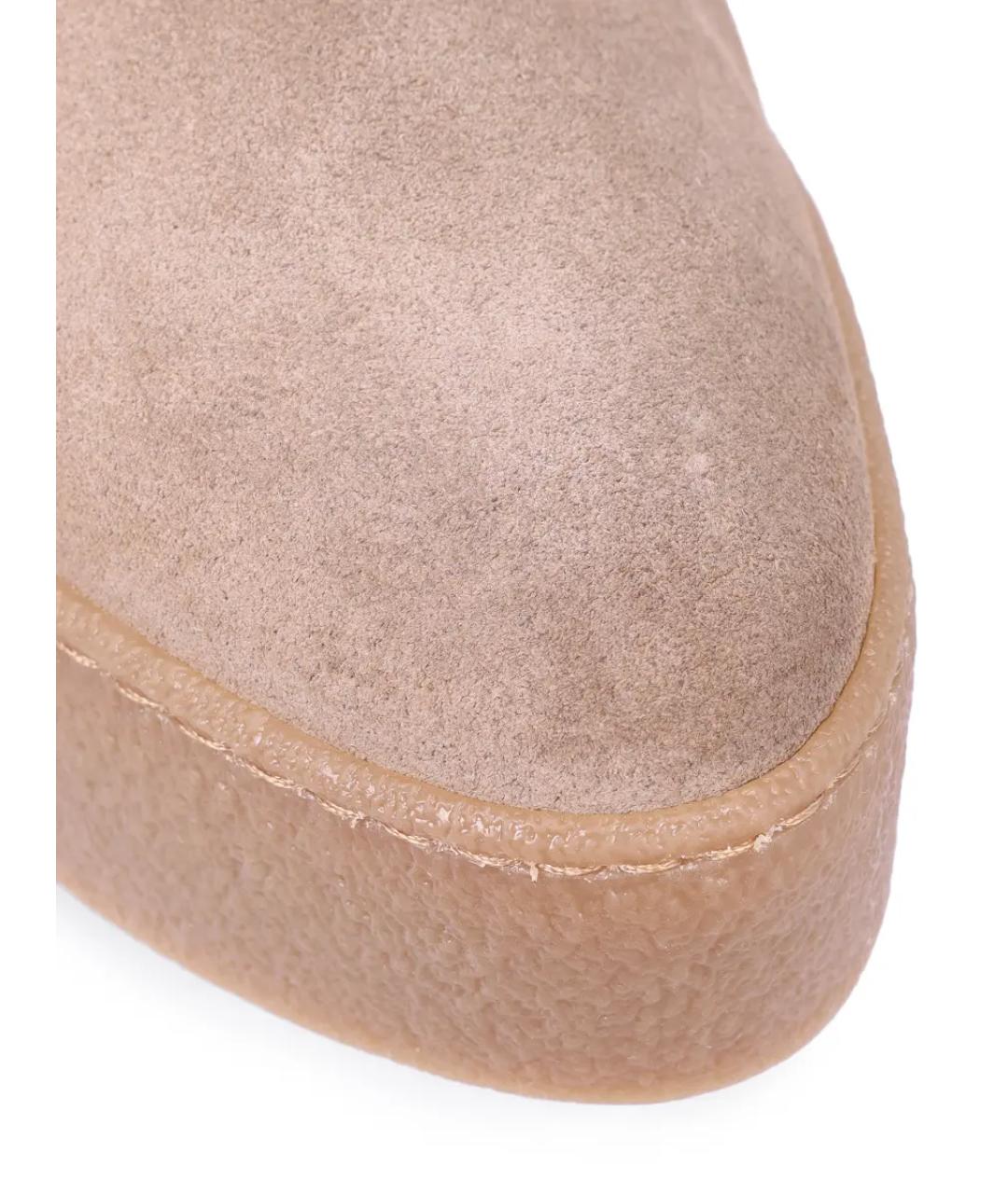 AGNONA Бежевые замшевые ботинки, фото 5