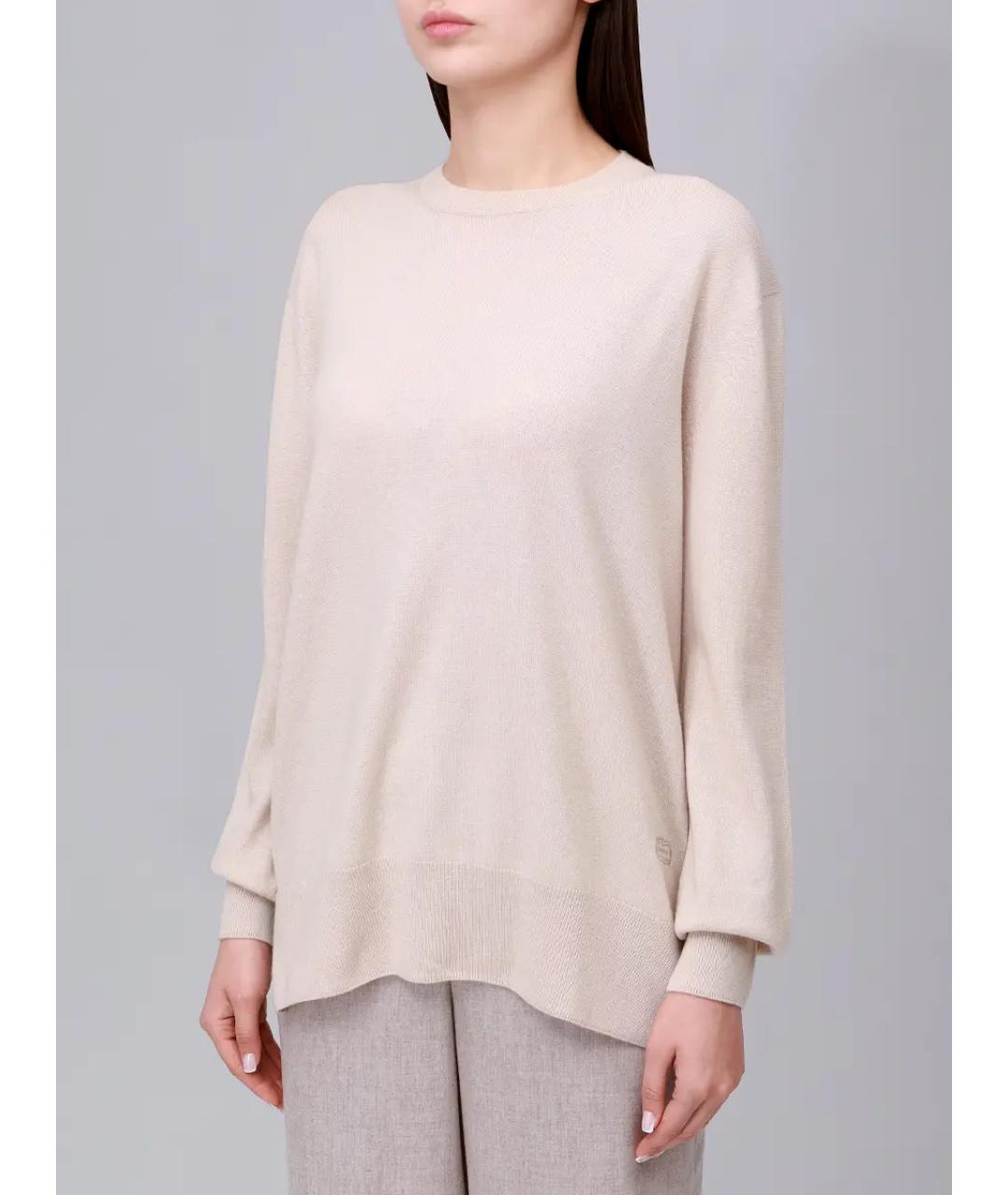 AGNONA Бежевый кашемировый джемпер / свитер, фото 4