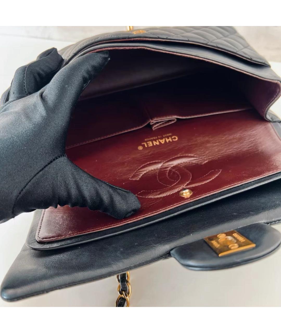 CHANEL Черная кожаная сумка через плечо, фото 7