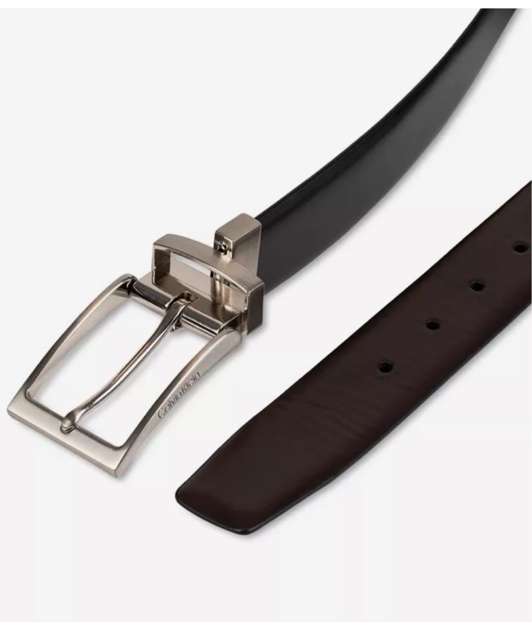 CALVIN KLEIN Коричневый кожаный ремень, фото 2