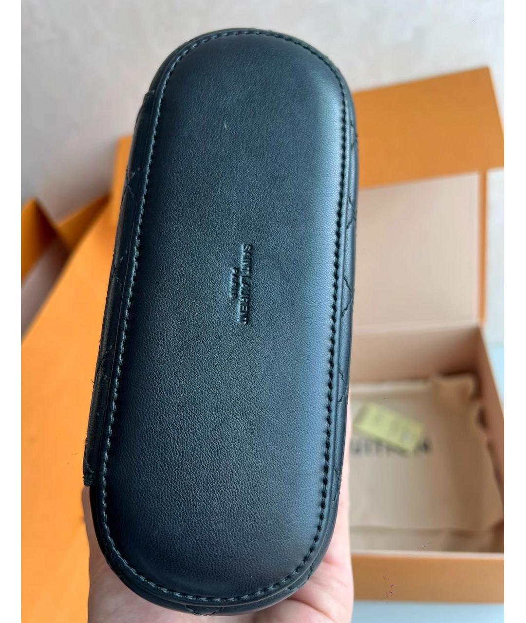 SAINT LAURENT Черная кожаная сумка через плечо, фото 4