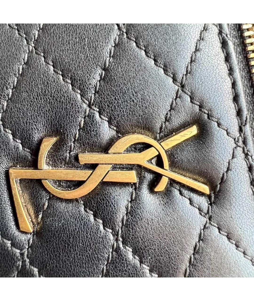 SAINT LAURENT Черная кожаная сумка через плечо, фото 5