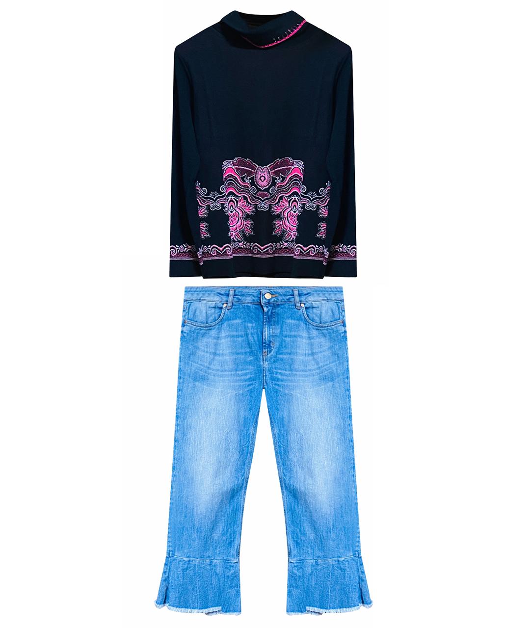 ESCADA Голубой хлопко-эластановый костюм с брюками, фото 1