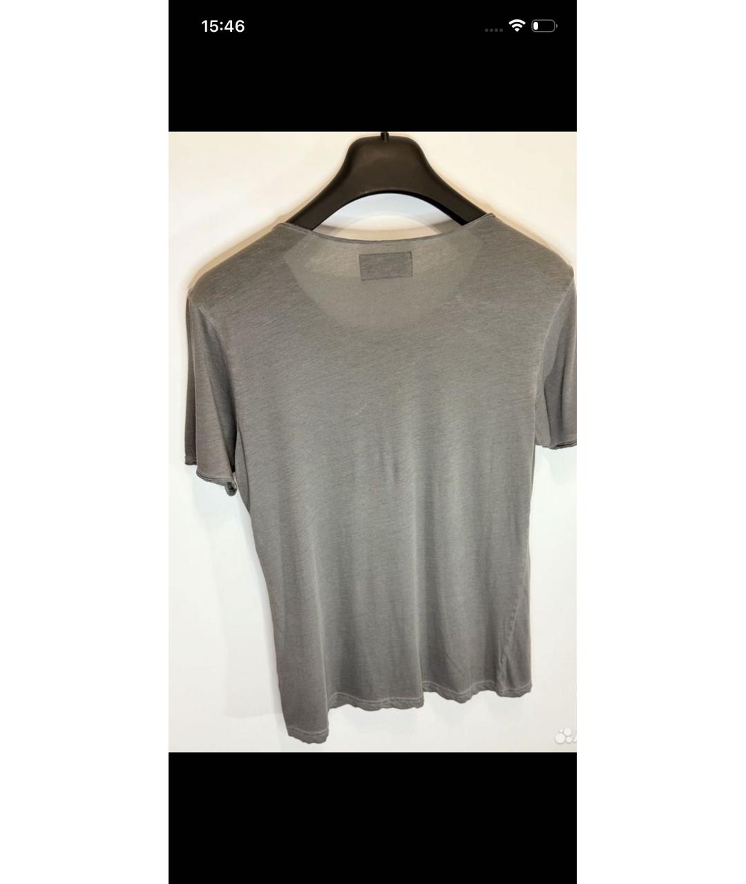 PHILIPP PLEIN Серая хлопковая футболка, фото 2