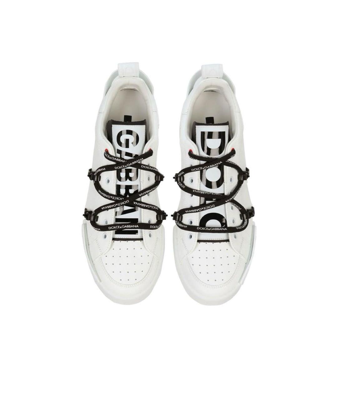 DOLCE&GABBANA Белые кожаные кеды, фото 2