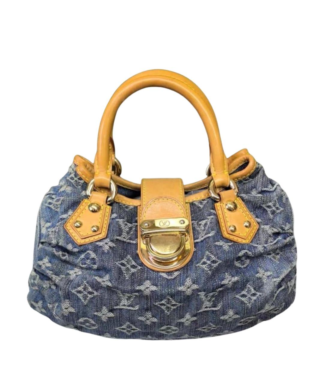 LOUIS VUITTON Голубая кожаная сумка с короткими ручками, фото 1