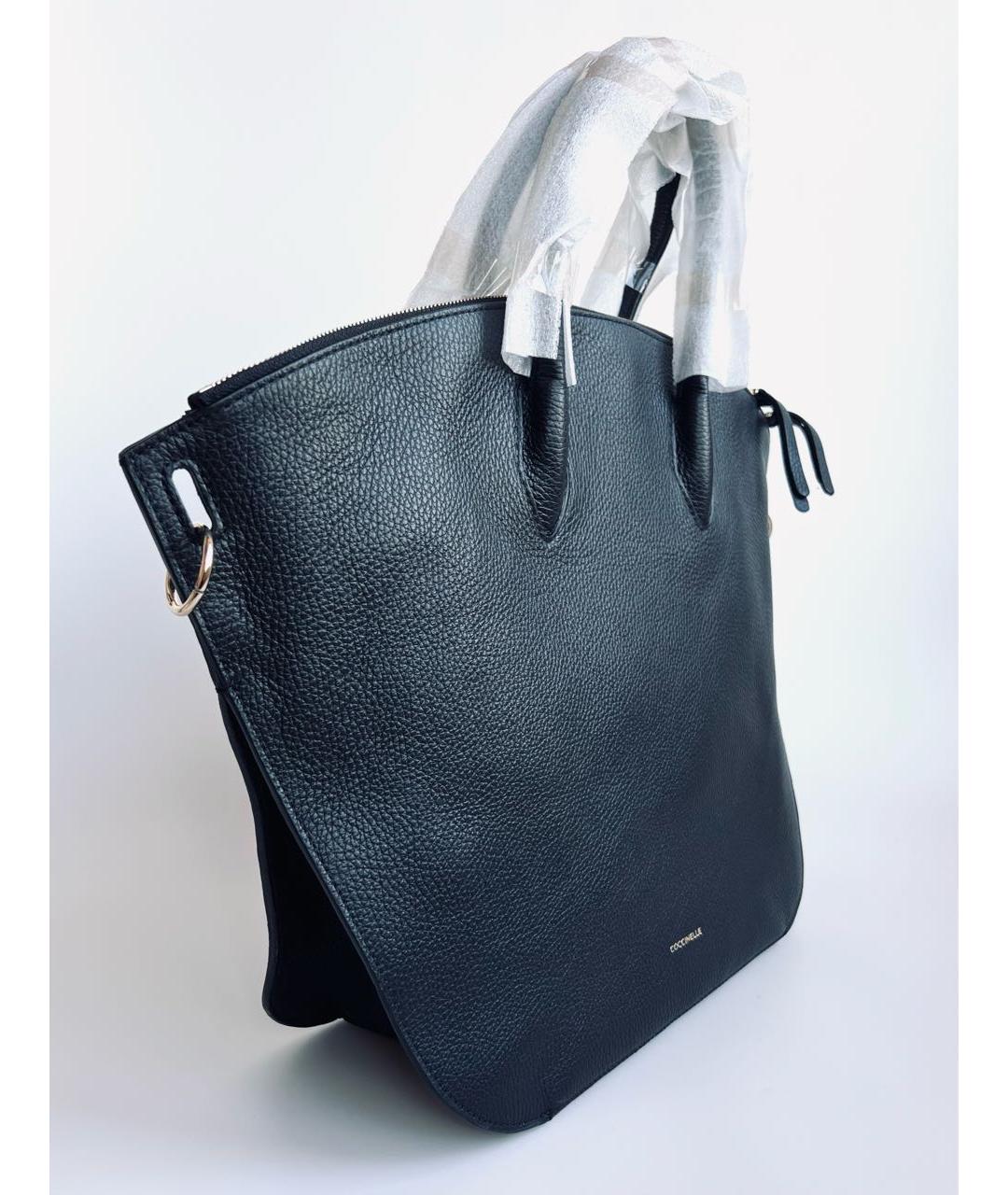 COCCINELLE Черная кожаная сумка с короткими ручками, фото 3