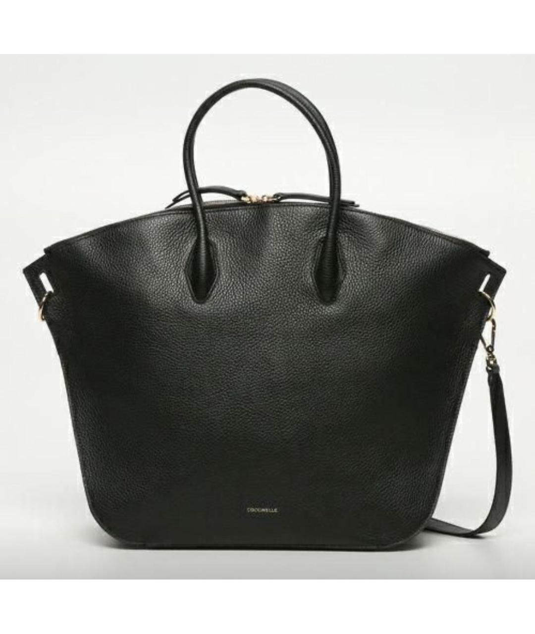 COCCINELLE Черная кожаная сумка с короткими ручками, фото 9