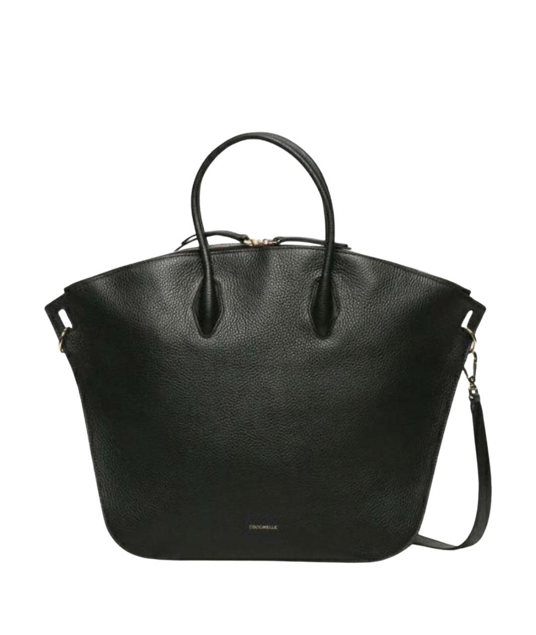 COCCINELLE Черная кожаная сумка с короткими ручками, фото 1