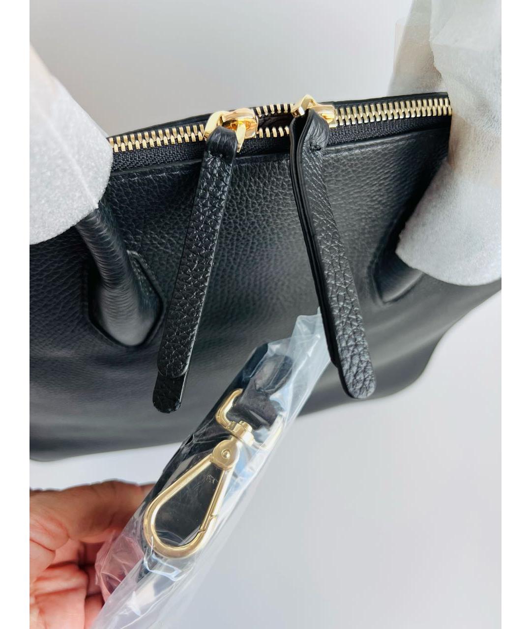 COCCINELLE Черная кожаная сумка с короткими ручками, фото 4