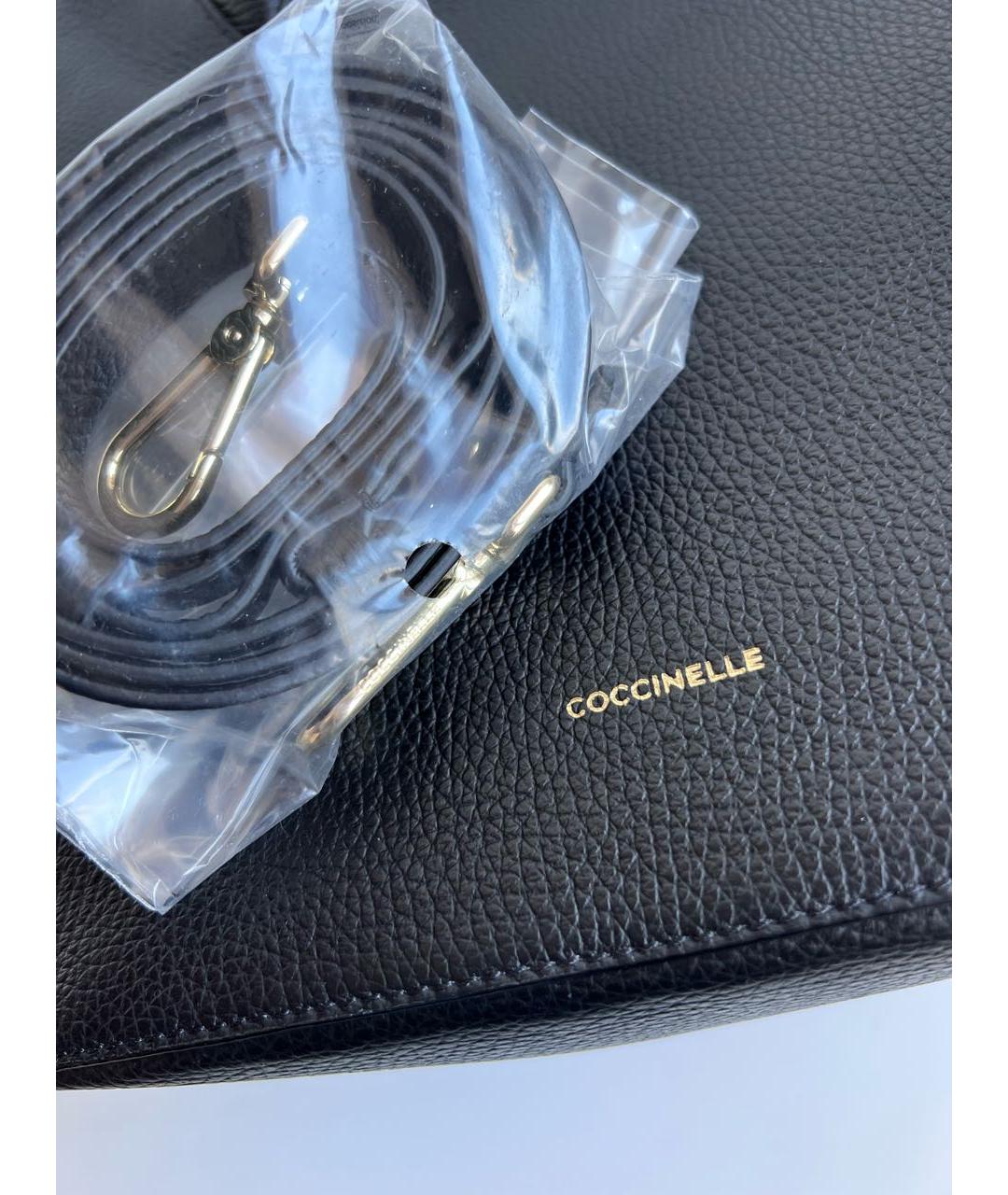 COCCINELLE Черная кожаная сумка с короткими ручками, фото 8