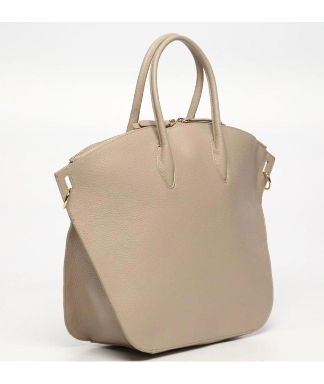 COCCINELLE Бежевая кожаная сумка с короткими ручками, фото 2