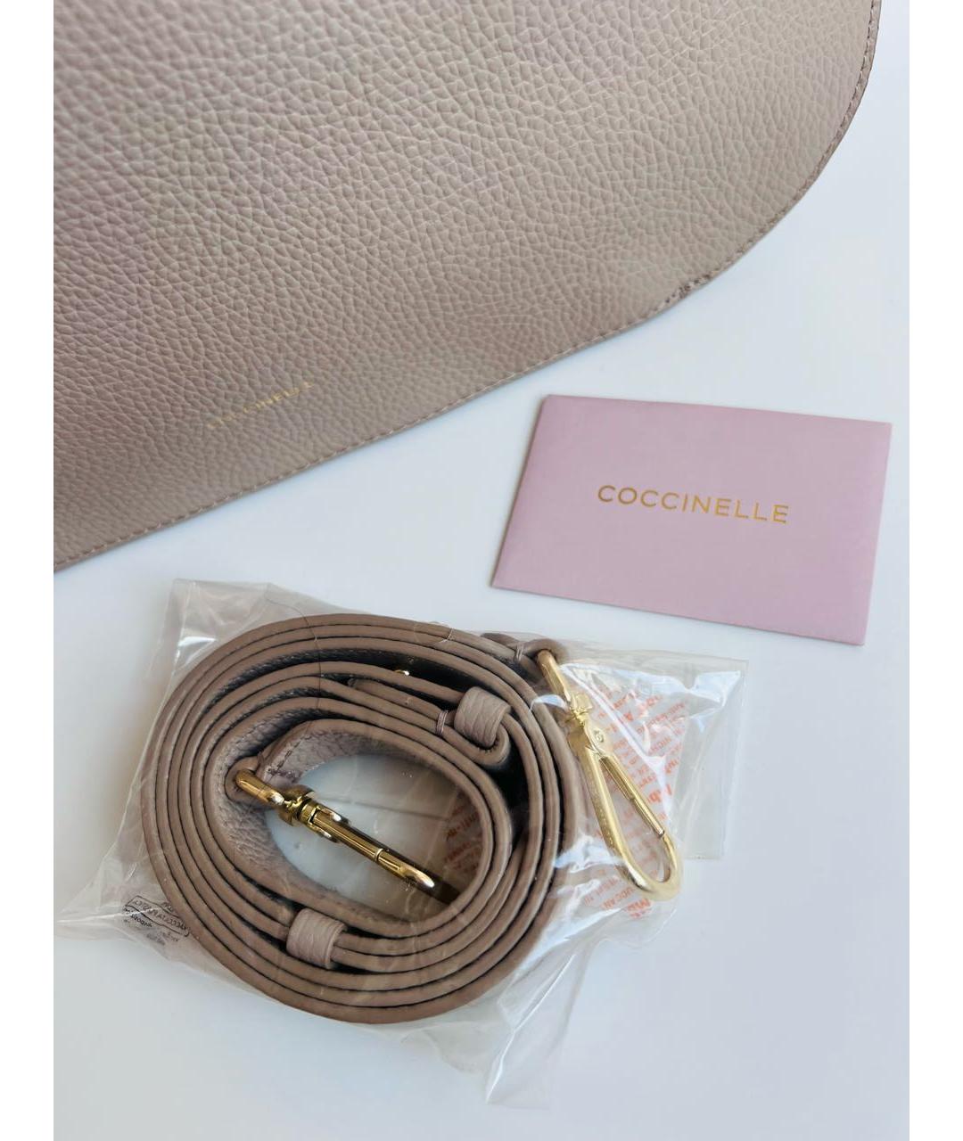 COCCINELLE Бежевая кожаная сумка с короткими ручками, фото 8
