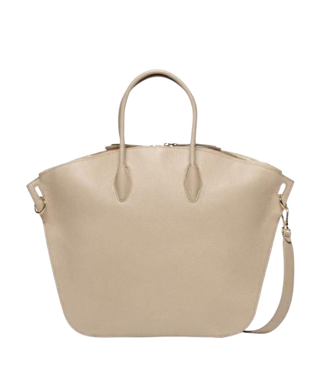 COCCINELLE Бежевая кожаная сумка с короткими ручками, фото 1