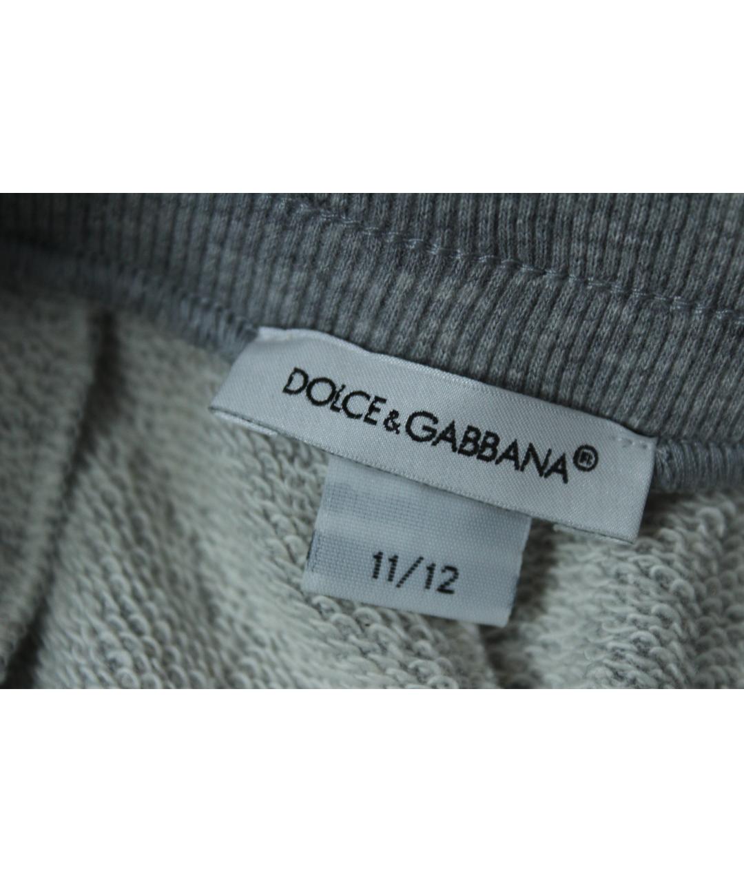 DOLCE & GABBANA KIDS Серые хлопковые брюки и шорты, фото 4