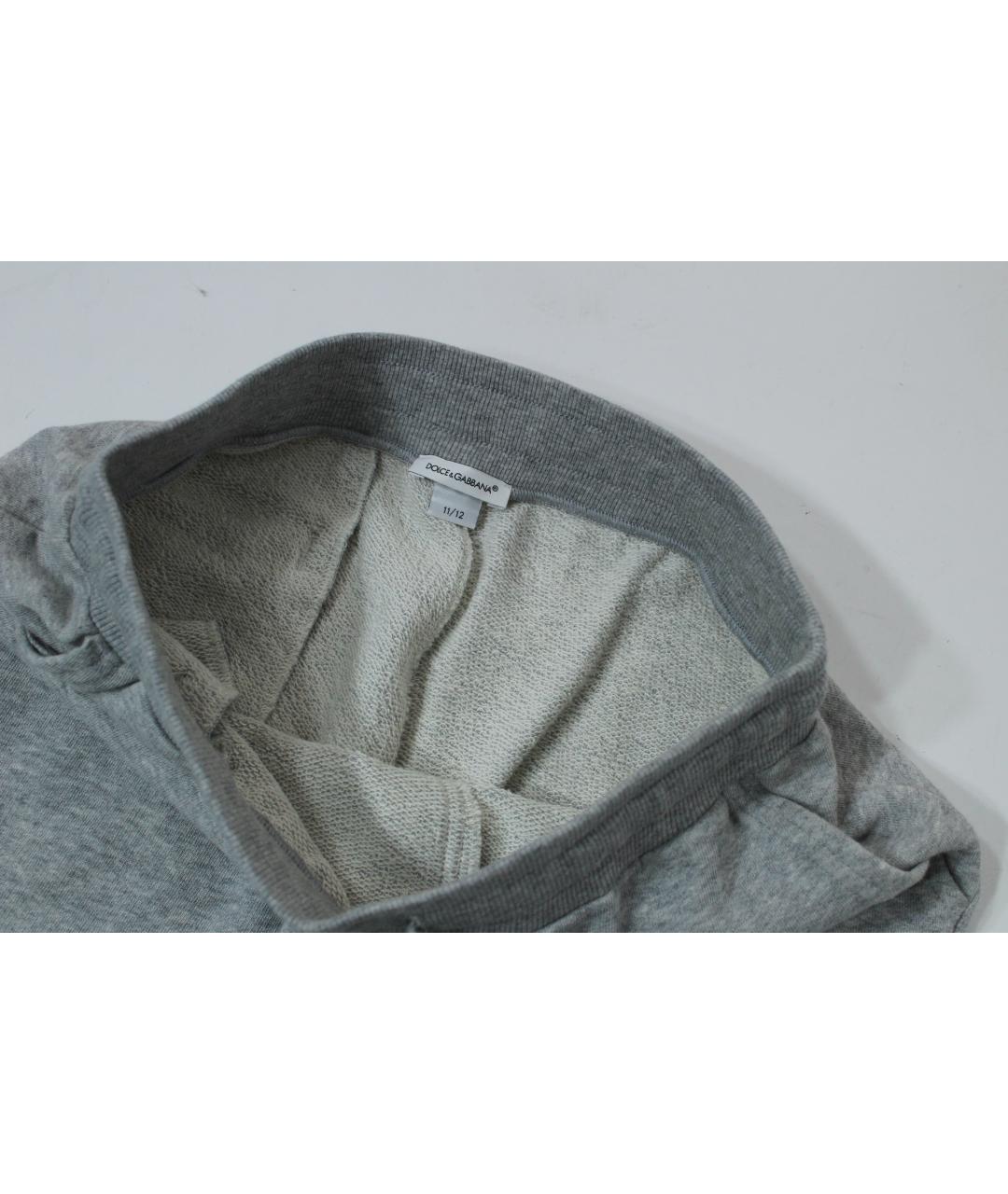 DOLCE & GABBANA KIDS Серые хлопковые брюки и шорты, фото 3