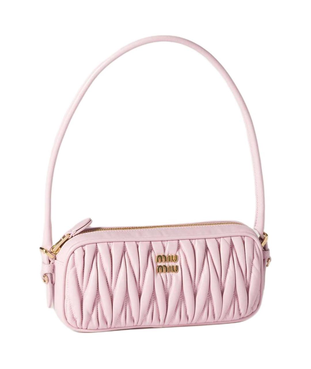 MIU MIU Розовая кожаная сумка через плечо, фото 2
