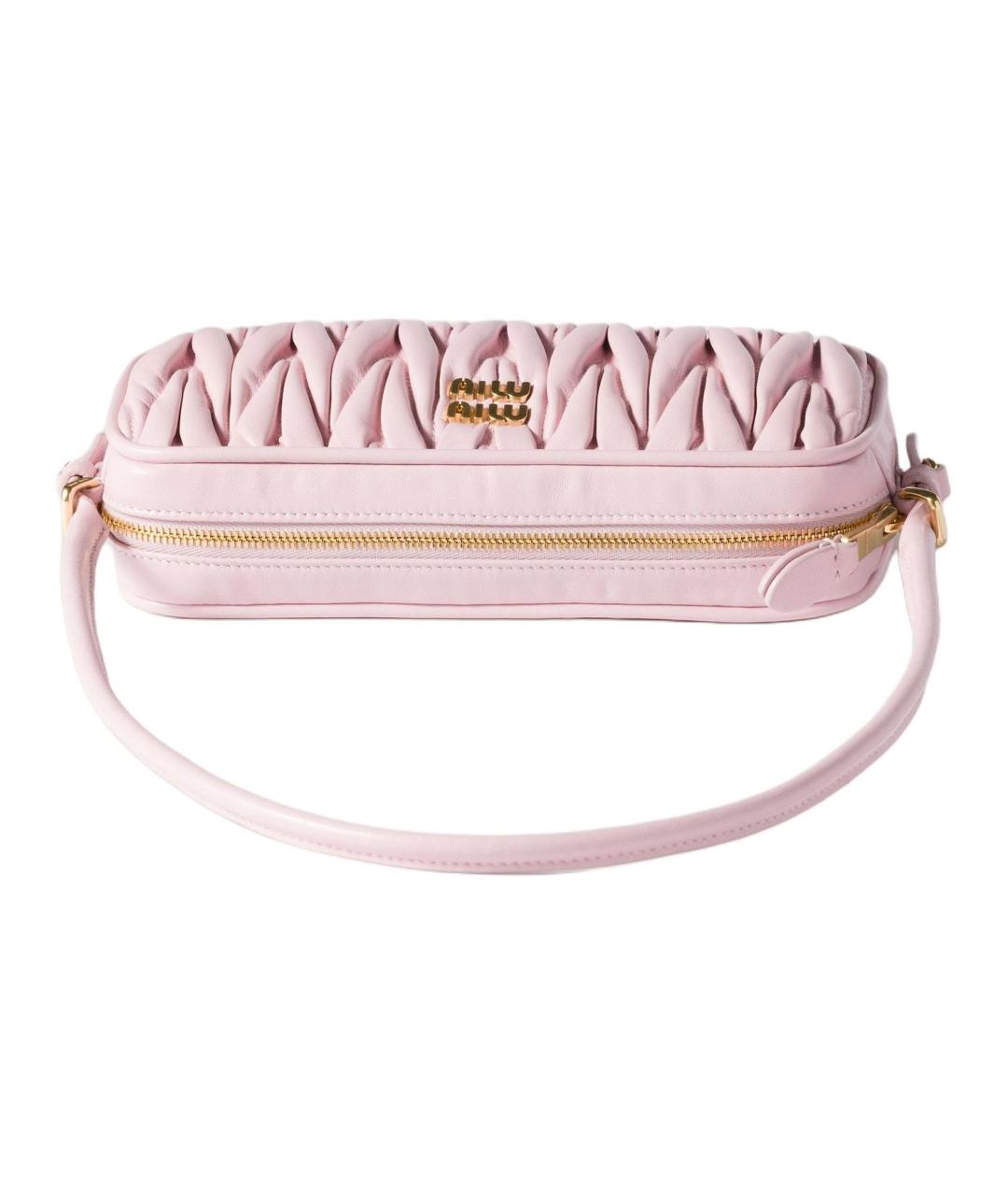 MIU MIU Розовая кожаная сумка через плечо, фото 4
