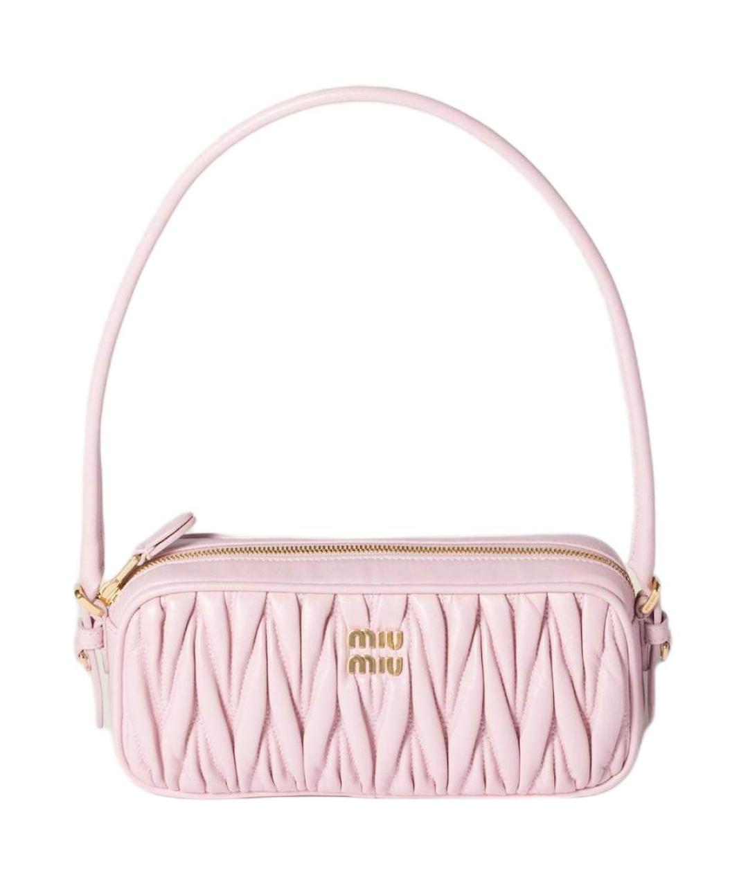 MIU MIU Розовая кожаная сумка через плечо, фото 1