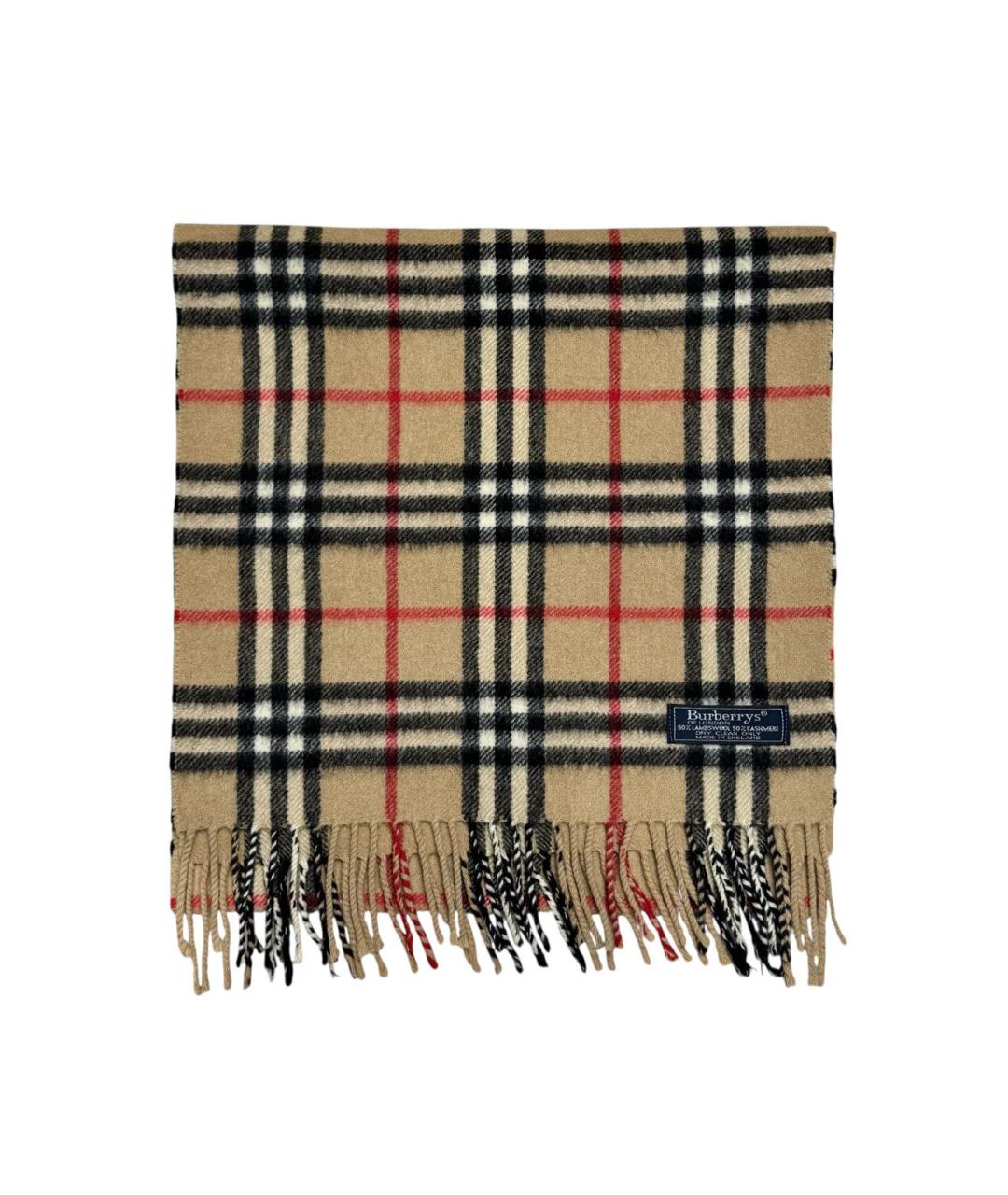 BURBERRY Бежевый кашемировый шарф, фото 1