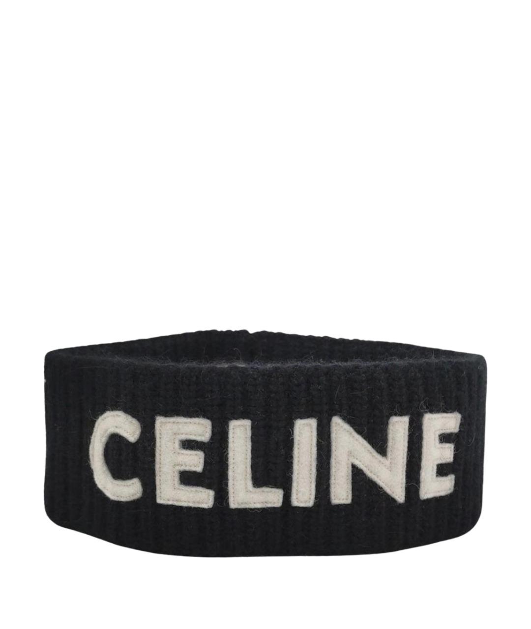 CELINE Черная шерстяная повязка на голову, фото 1