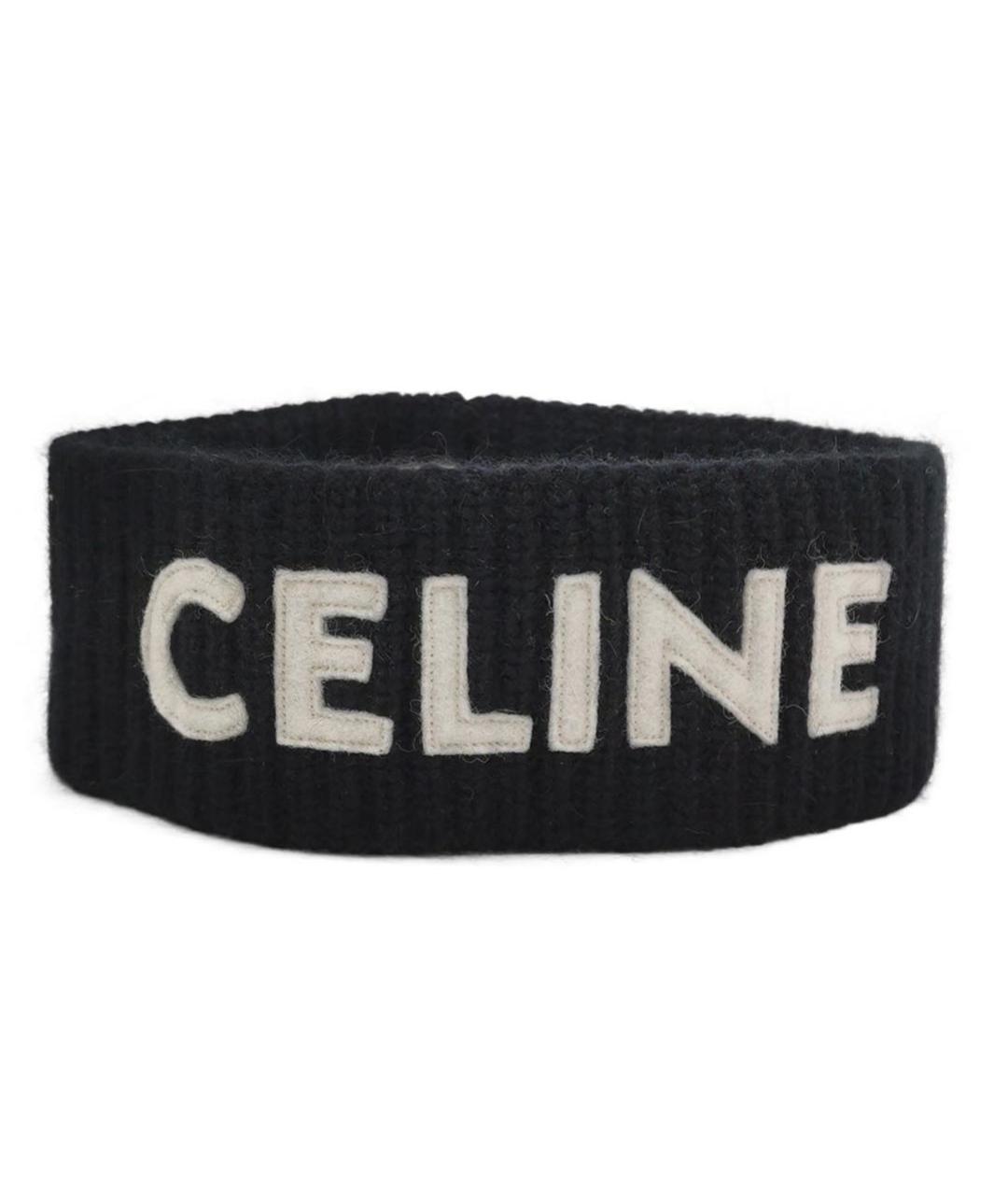 CELINE Черная шерстяная повязка на голову, фото 5