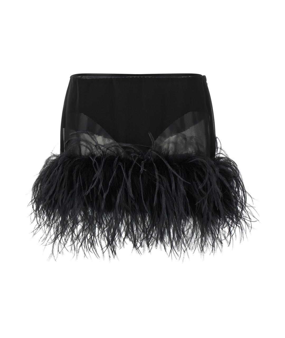 THE ATTICO Черная полиэстеровая юбка мини, фото 1