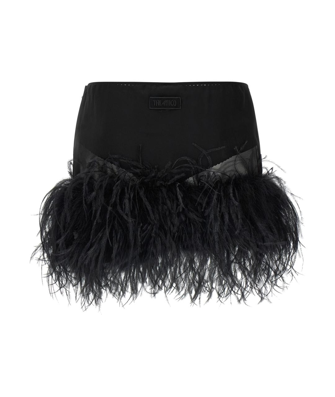 THE ATTICO Черная полиэстеровая юбка мини, фото 2