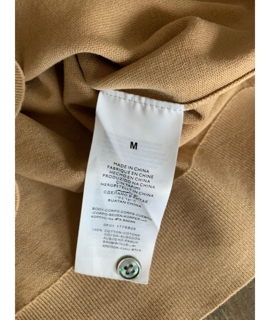 ERMENEGILDO ZEGNA XXX Бежевое хлопковое поло с коротким рукавом, фото 5