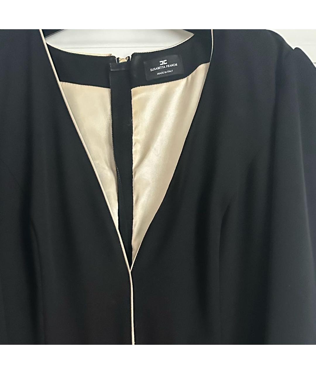 ELISABETTA FRANCHI Черное хлопковое вечернее платье, фото 3