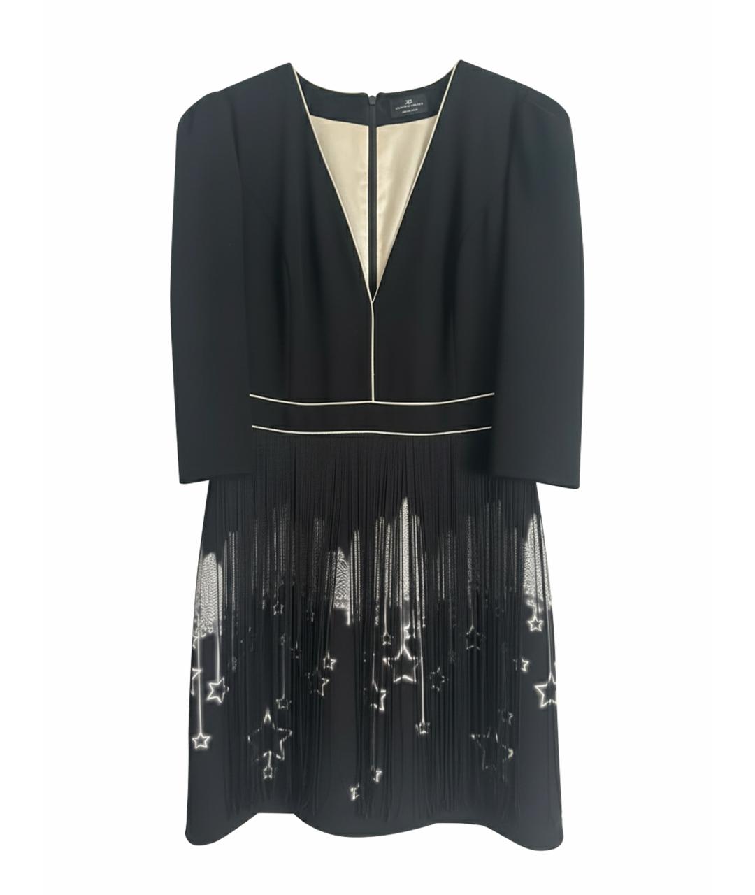 ELISABETTA FRANCHI Черное хлопковое вечернее платье, фото 1