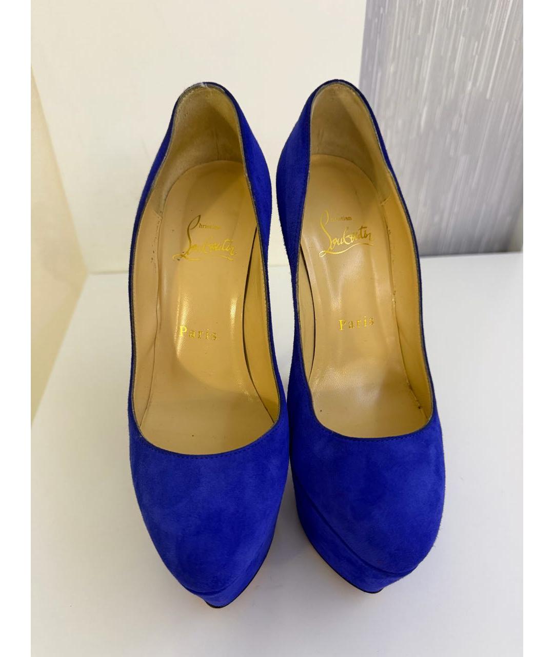 CHRISTIAN LOUBOUTIN Синие замшевые туфли, фото 2